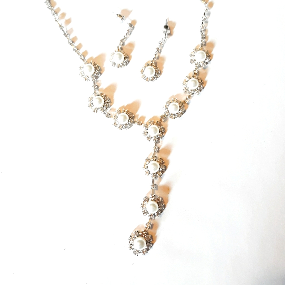 Pearl Necklace And Earrings